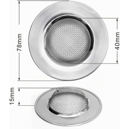 Abflusssieb Dusche Edelstahl - 2er Set, Ø7,8cm