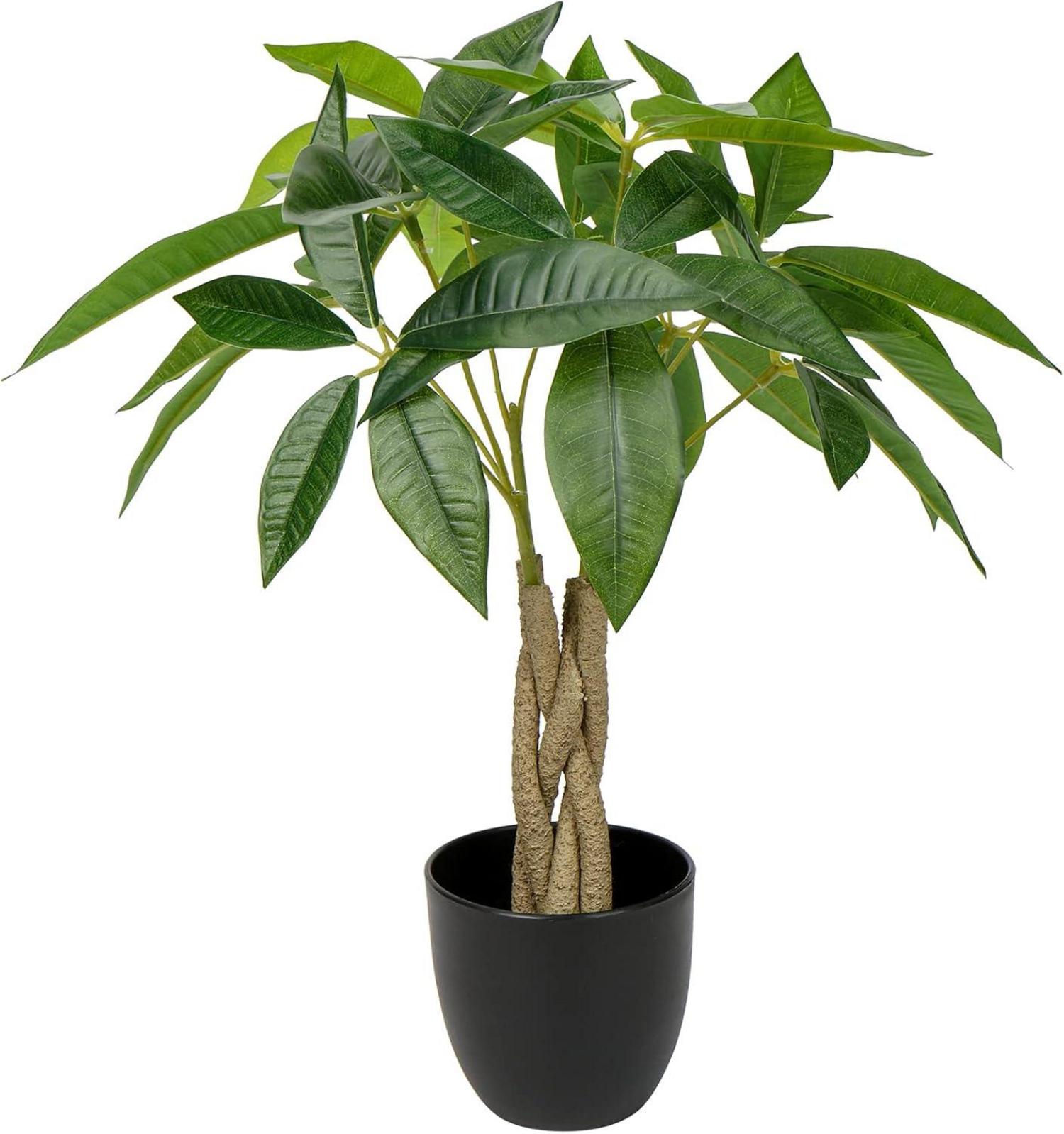 Kunstpflanze Pachira Aquatica 45cm Bonsai Dekoration Topf
