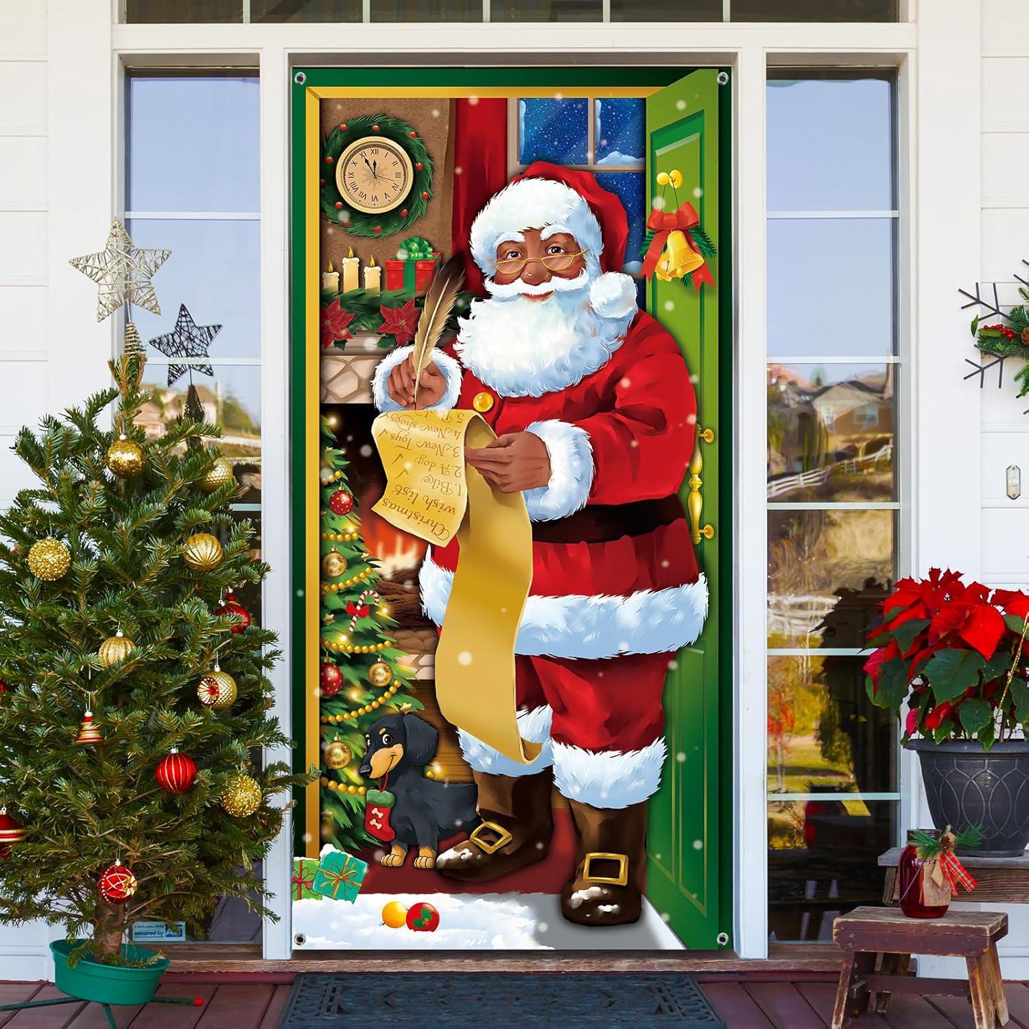 Weihnachtsmann Türabdeckung Dekoration Hängend Banner für Haustür