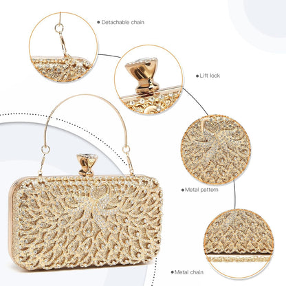 Miss Lulu Beaded Clutch Damen Abendtasche Gold
