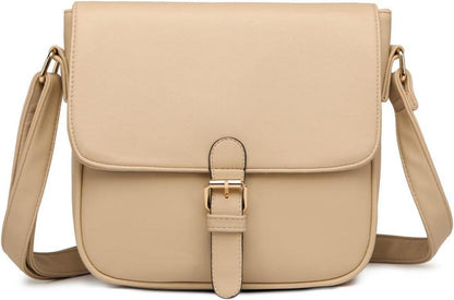 Umhängetasche Damen Mittelgroß Crossbody Bag PU Leder Schwarz