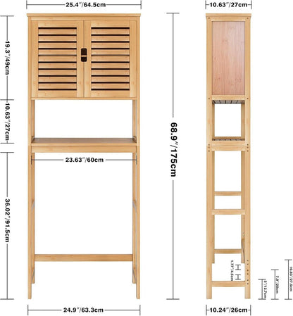 Bad Lagerung Regal Bambus Toilette Veranstalter 3-Tier Rack Natur