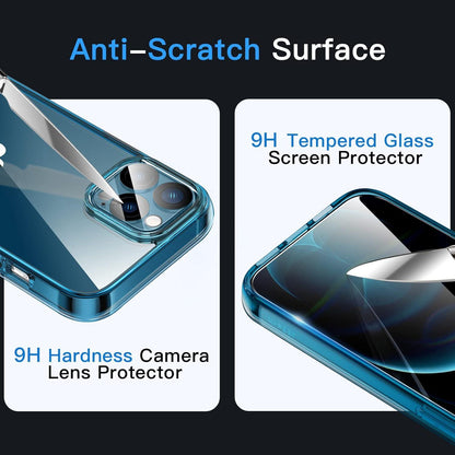 5-in-1 Hülle iPhone 12 Pro Max 6,7 Zoll Schutzfolie Kameraschutz Navy