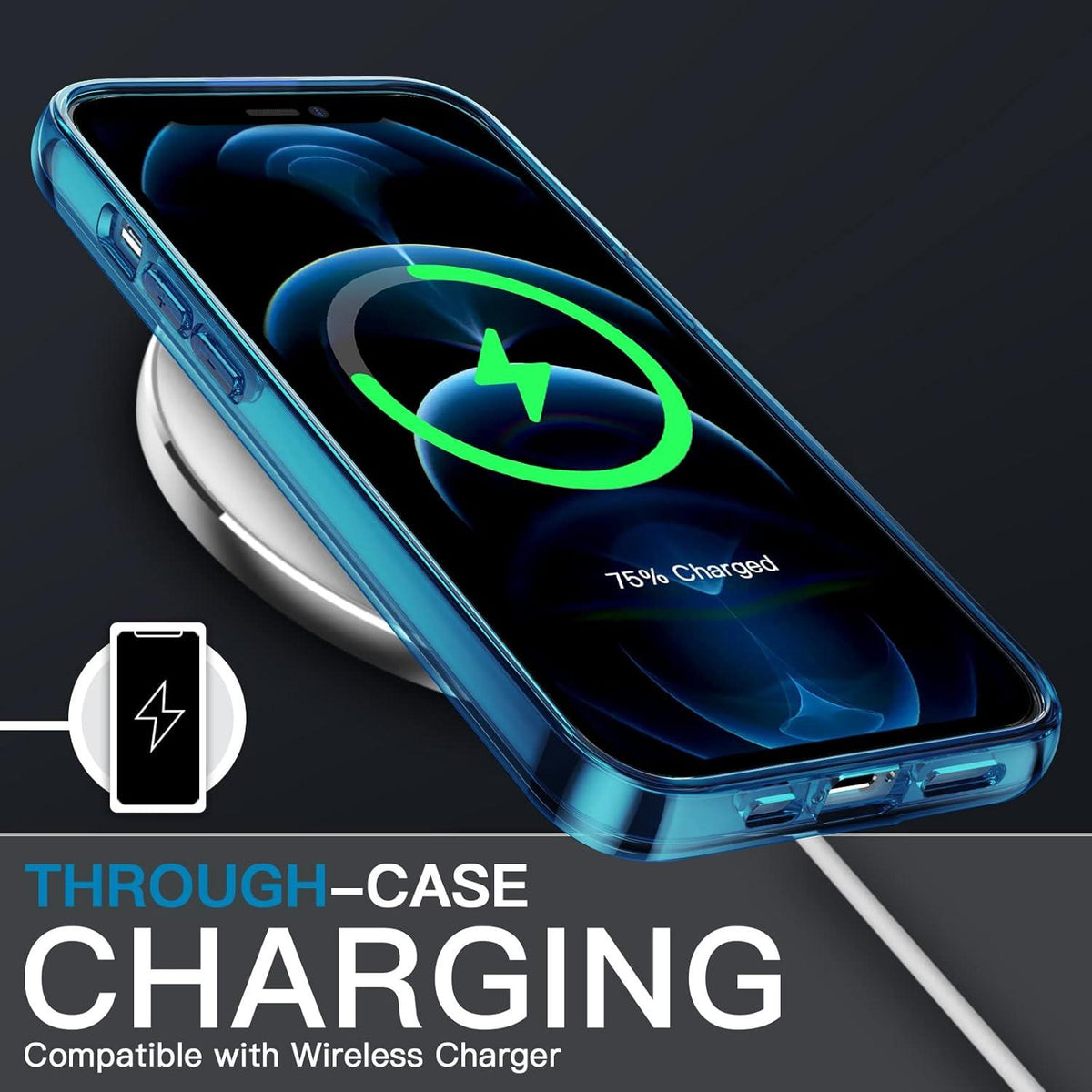 iPhone 12 Pro Max 6,7 Zoll Hülle 5-in-1 Schutzfolie Kameraschutz Navy