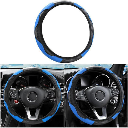 Universal Auto Lenkradbezug 37-38 cm Mikrofaser Leder Blau