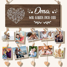 Vintage Holz Bilderrahmen Oma Geschenk DIY 10 Clips 5 Holzkarten