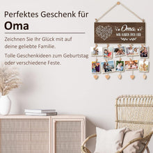 Oma Geschenke Bilderrahmen mit 10 Fotohalter Clips Holz