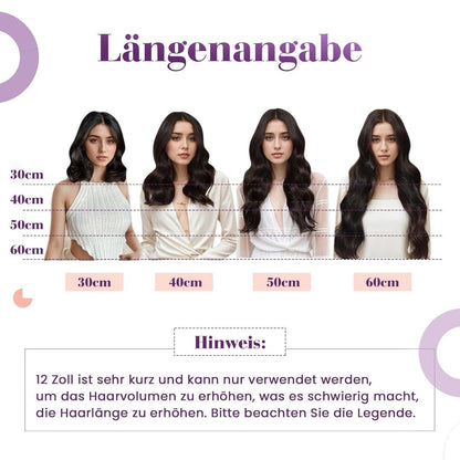 Echthaar Clip-in Extensions Schwarz-Blond Balayage 40cm