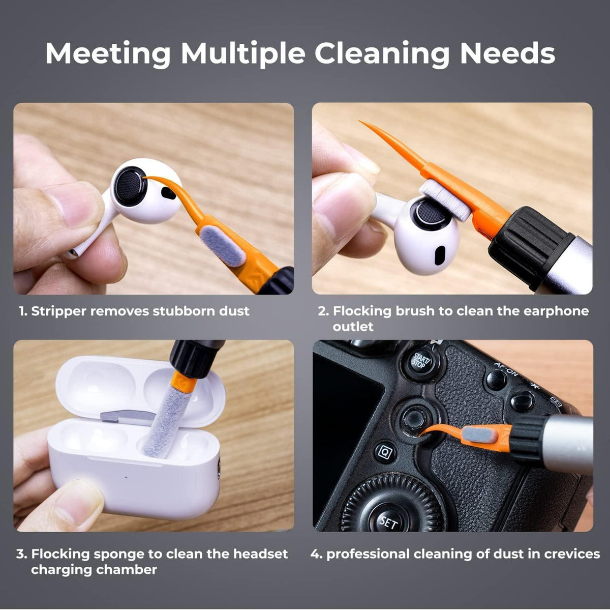 Reinigungsset 5-in-1 Kompatibel mit APS-C Kameras Handy Airpods Kopfhörer DSLR
