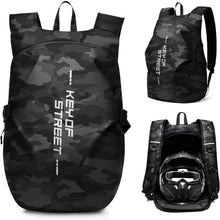 Motorradrucksack wasserdicht Helm & Laptop E-Tarnung Schwarz