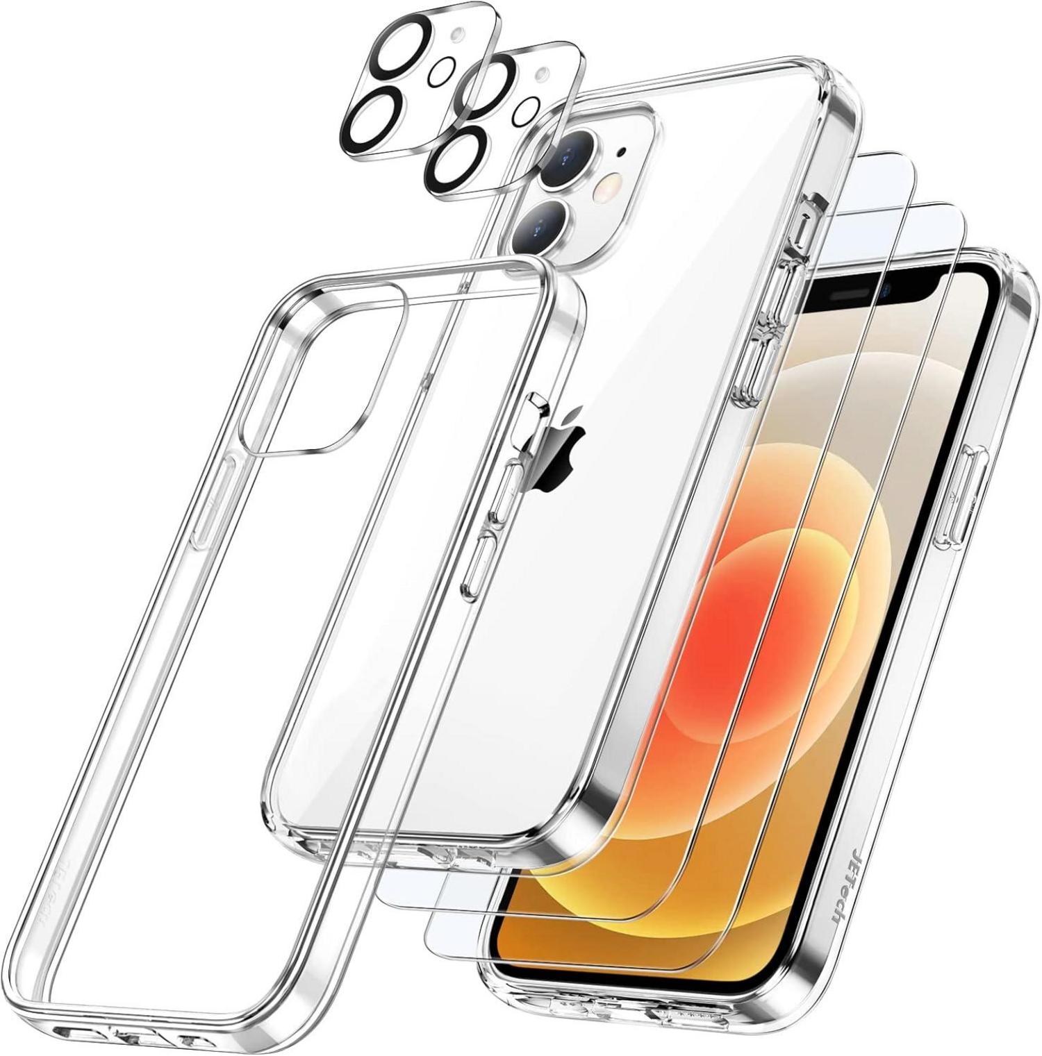 iPhone 12 6,1 Zoll Hülle 5 in 1 mit Schutzfolie und Kameraschutz
