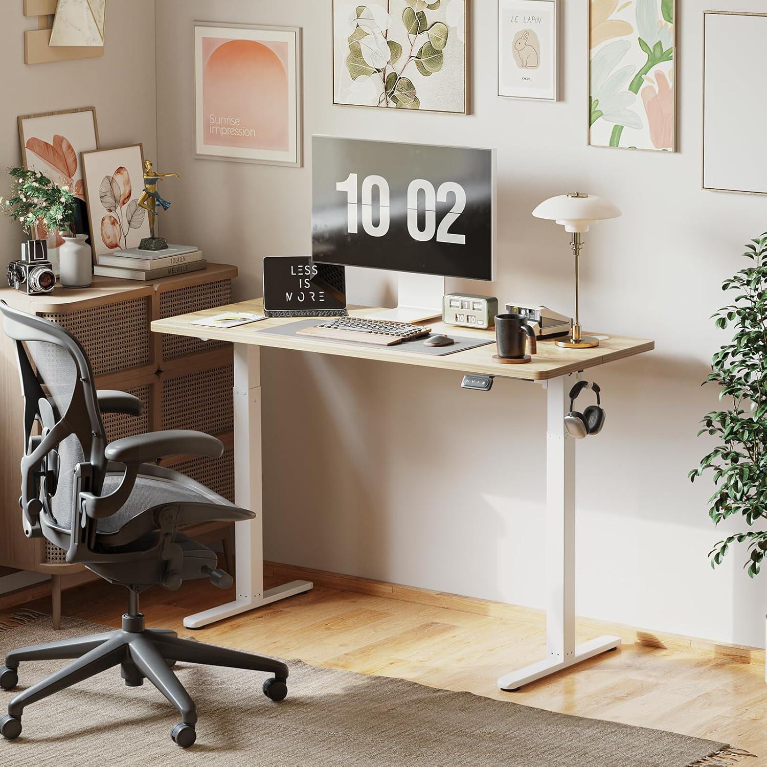 140x60cm Elektrisch höhenverstellbarer Schreibtisch T-Beine