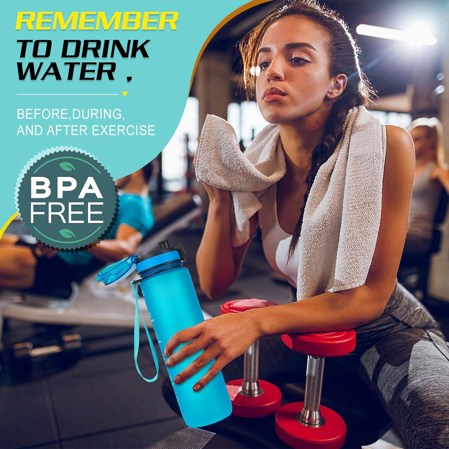 HASAGEI 1L Trinkflasche BPA-frei mit Verschlussdeckel