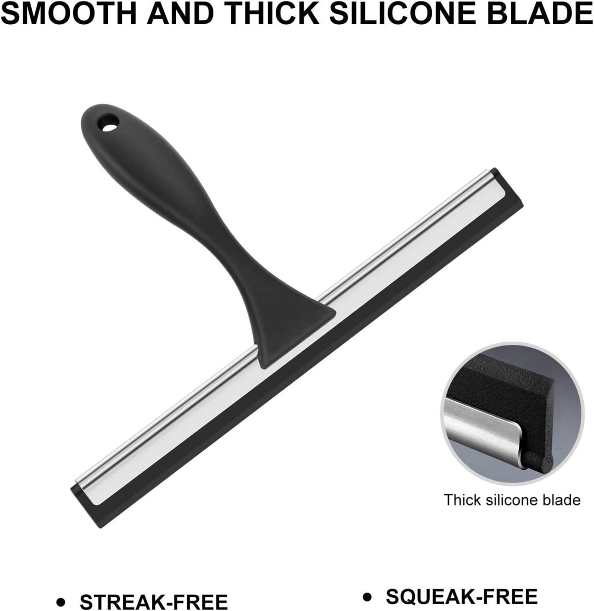 Duschabzieher Edelstahl Squeegee für Glastür und Fliesen