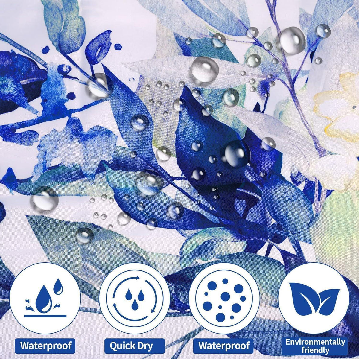 Duschvorhang Blau 180x200cm Wasserdicht & Schimmelresistent