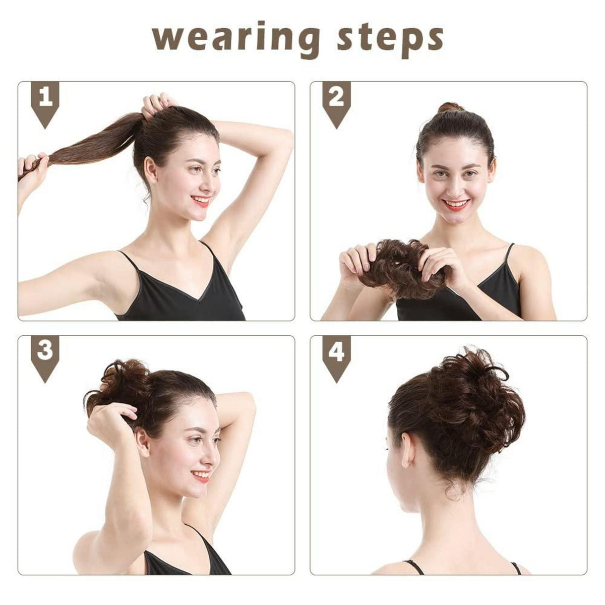 Echthaar Haarteil Haargummi Hochsteckfrisur Locken Blond