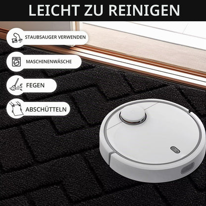 Fußmatte Innen Außen Waschbar – Rutschfest & Saugfähig 119x180cm Schwarz
