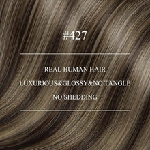 Echthaar Nano Extensions Braun mit Karamellblond, 50cm