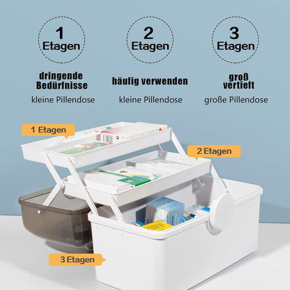 Medikamenten Aufbewahrung Box Groß Weiß Multifunktional