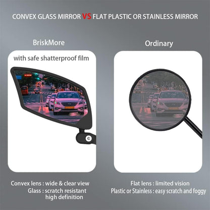 Fahrradspiegel Lenker Glaslinse justierbar drehbar sicher Rückansicht Blau 1PAIR
