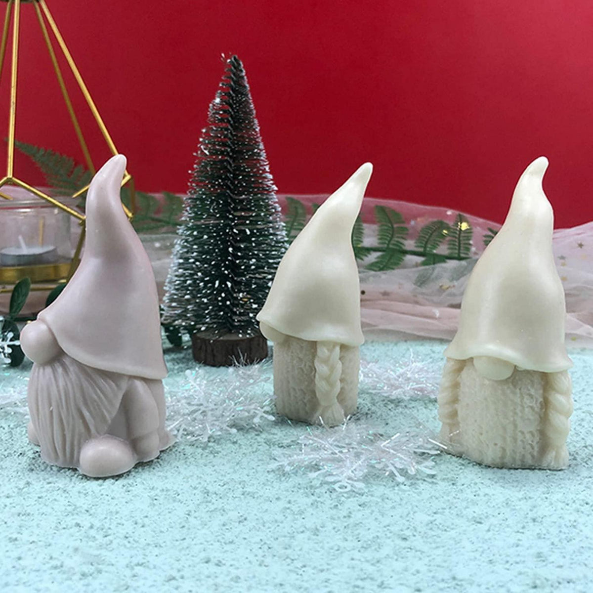 2x Weihnachtsmann Silikonform für Kerzen & Seife – DIY Geschenkidee