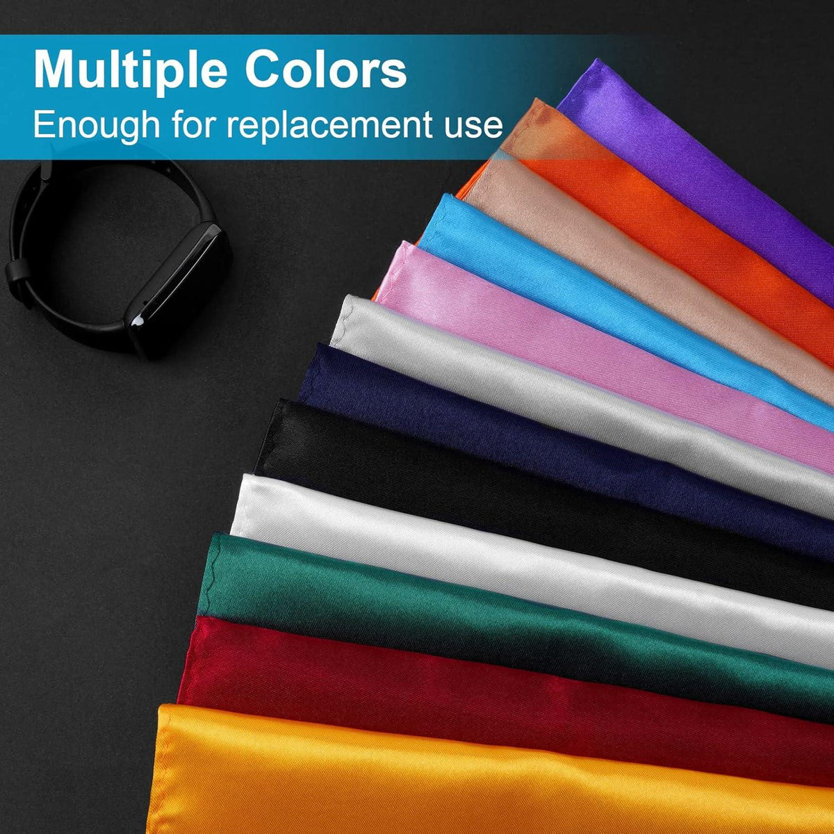 12er Pack Taschentücher Herren Einstecktuch 22x22cm Blau Grau Schwarz