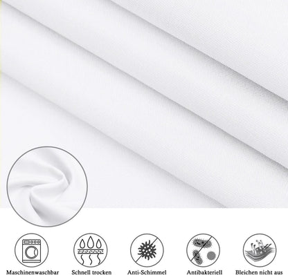 Duschvorhang Textil 180x200 cm Anti-Schimmel Wasserdicht WeißTrocknet Schnell