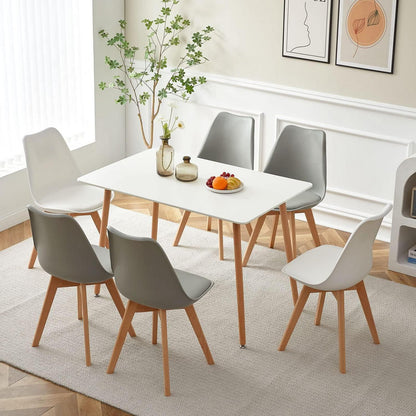 Esszimmergruppe Weiß mit 6 Stühlen – Modern & Komfortabel