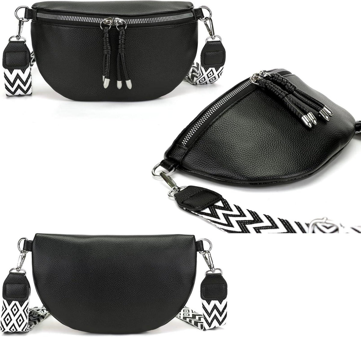 Atgbiem Umhängetasche Damen Bauchtasche Crossbody Bag Dunkelgrau