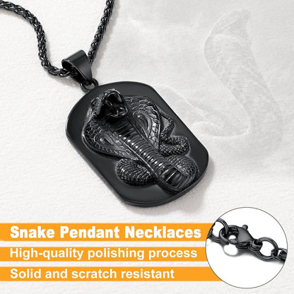U7 Herren Schlangenkette Anhänger Halskette Edelstahl 18k vergoldet Snake Gothic