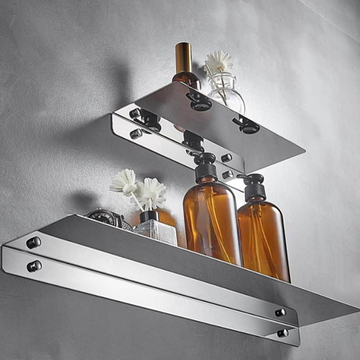 Duschablage Ohne Bohren Edelstahl 30/40cm – Wandregal für Bad & Küche