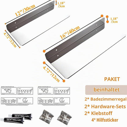 Duschablage Ohne Bohren Edelstahl 30/40cm – Wandregal für Bad & Küche
