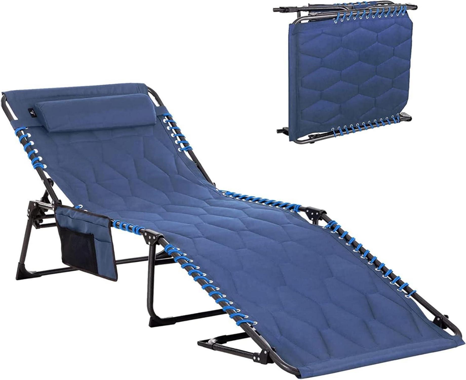 Campingliege klappbar 4fach verstellbar Sonnenliege XXL Gartenliege