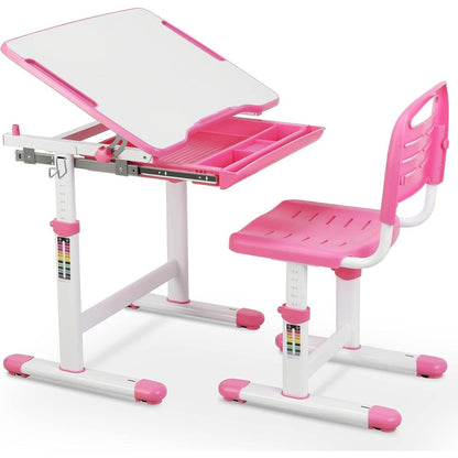 Kinder Schreibtisch Stuhl Set höhenverstellbar neigbar Rosa