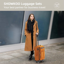 SHOWKOO Kofferset 3-teilig Reisekoffer Orange Weichschale