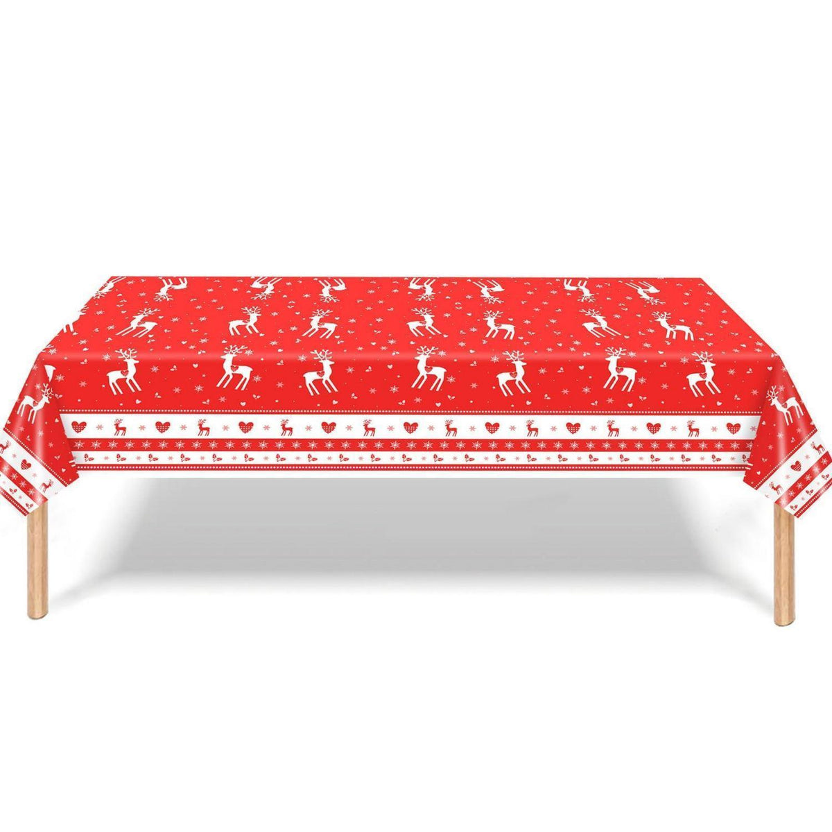 Weihnachtstischdecke Rot Rechteckig 108x180 cm – Festive Tischdeko