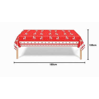 Weihnachtstischdecke Rot Rechteckig 108x180 cm – Festive Tischdeko