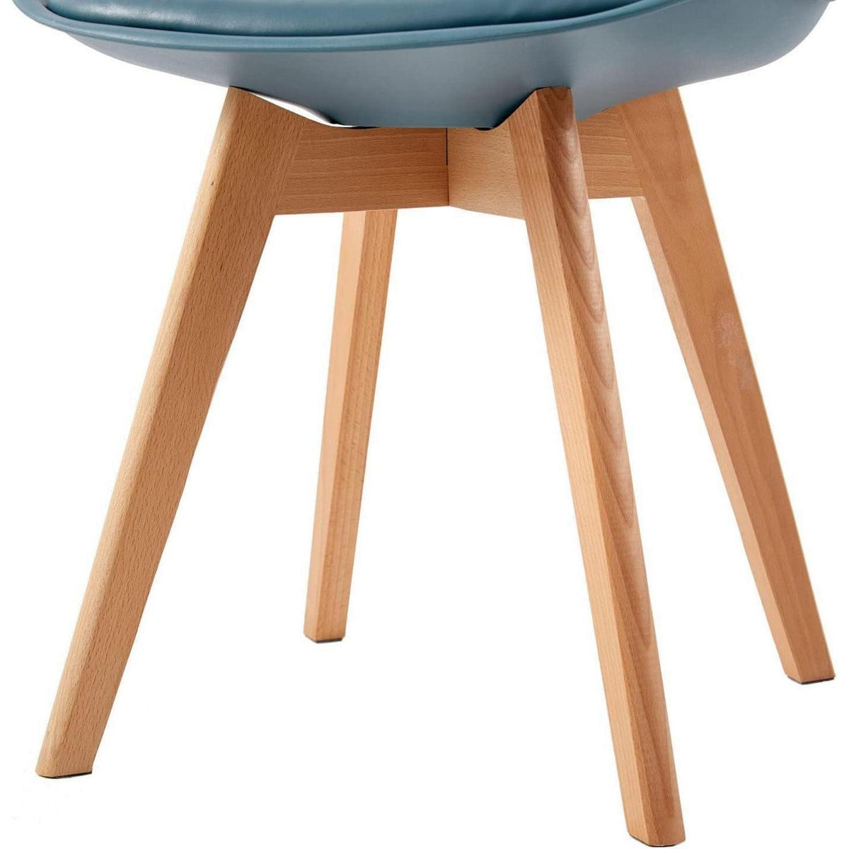 Esszimmerstühle Set 4er Buche Holz, Skandinavisch Morandi Dunkelblau