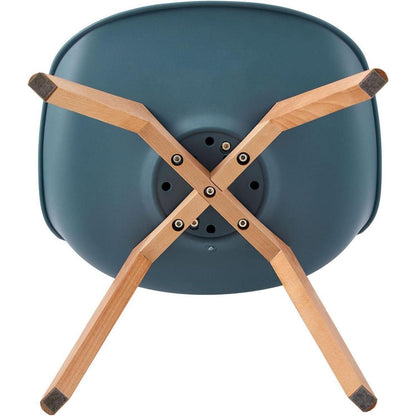 Esszimmerstühle Set 4er Buche Holz, Skandinavisch Morandi Dunkelblau