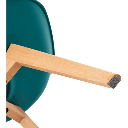 Türkis Esszimmerstühle Set (4x) mit PU-Sitzkissen