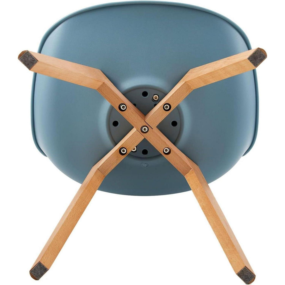 Esszimmerstühle Set 4er Buche Holz, Skandinavisch Morandi Lichtblau