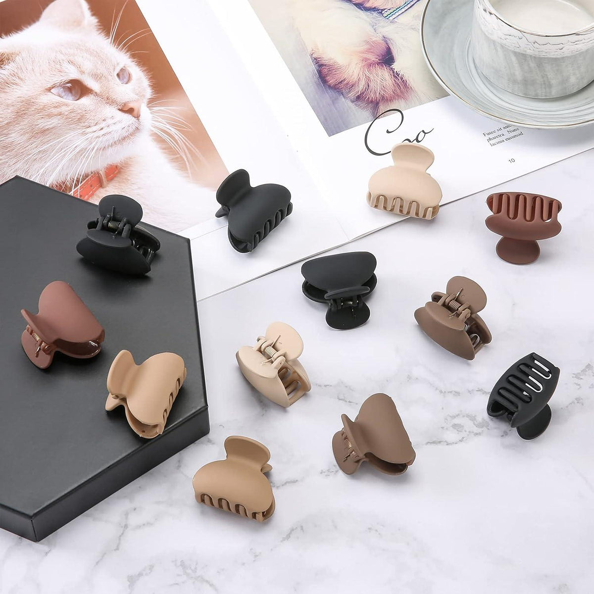 12er Set Haarklammern 4cm Mini Haarspangen für Frauen