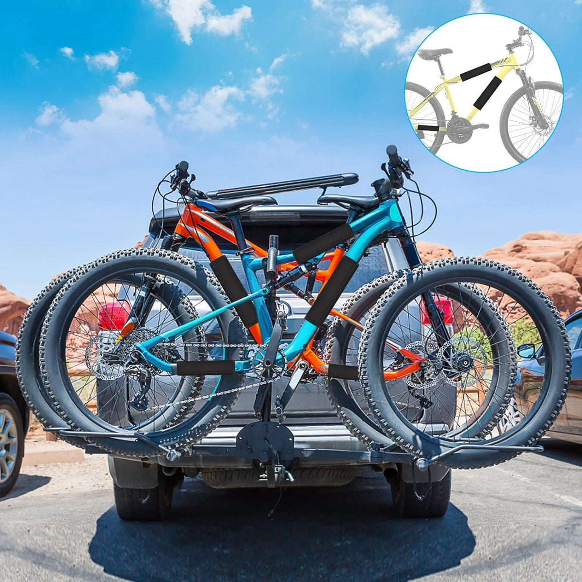 Fahrrad Rahmenschutz Carbon MTB Rahmen Schutz Neopren Befestigung 3 Größen