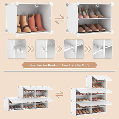 Vicye 10 Ebenen Schuhregal Organizer Weiß 20 Paar