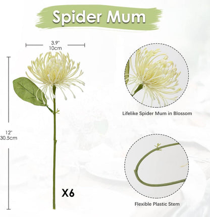 Kunstblumen Chrysantheme biegsamen Stiel Cream 30cm