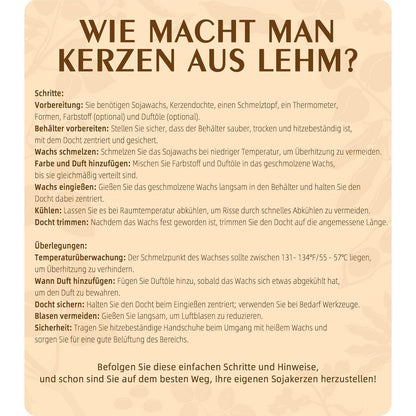 Sojawachs für Kerzen 1,8kg Premium kerzenwachs zum gießen