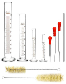 4er Messzylinder Set aus Glas mit Pipetten, Bürsten & Rührstab