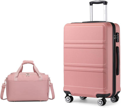 KONO Mittelgroß Reisekoffer Set Rollkoffer 2-teilig Rosegold