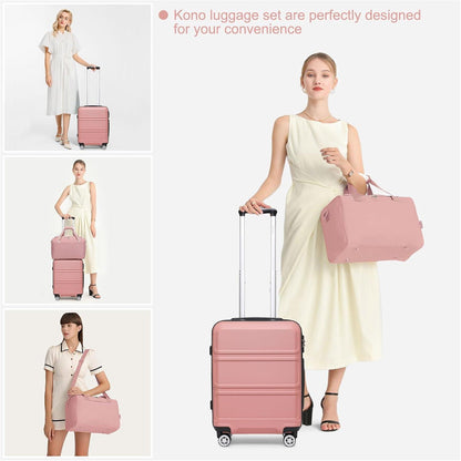 Mittelgroß Reisekoffer Rollkoffer Set 65cm Gepäck-Sets Rosegold
