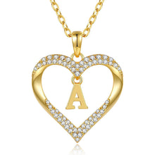 Personalisierte Initialen-Herz Halskette 925 Sterling Silber